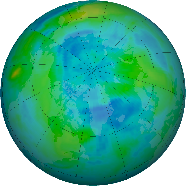 Arctic ozone map for 21 September 1997